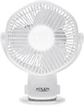 Adler tischventilator mit Akku und Clip &ndash; USB ventilator mit LED-Beleuchtung...