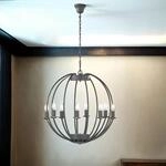 Licht-Erlebnisse Grauer Kronleuchter TAYLOR rund &Oslash;55cm Antik elegant Esszimmer