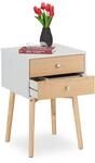 Relaxdays Nachttisch, mit 2 Schubladen, HBT: 60x40x40 cm, f&uuml;r Schlaf-, Kinder-,