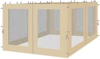 4 Seitenteile mit Moskitonetz f&uuml;r Bl&auml;tter Pavillon 3x3m Seitenwand Sand