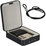Relaxdays Sicherheitsbox mit Zahlenschloss, tragbar, mit Sicherungskabel, Autosafe,