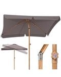 Sekey Sonnenschirm Balkon 200x125 cm Holzoptik, Sonnenschirm Rechteckig mit
