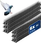 KADAX 6er Set Vogelabwehr Spikes, Kunststoff, 51x4x3,5 cm, 3-reihig, f&uuml;r Tauben,