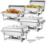 VEVOR rechteckiger Chafing Dish Set 8,5 L Speisenw&auml;rmer Buffet Warmhaltebeh&auml;lter