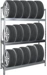 PROREGAL Reifenregal Tiger XL | HxBxT 200x150x45 cm | 300kg Fachlast | bis zu 18