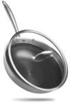Reishunger Premium Edelstahl Wok &ndash; 28 cm Durchmesser &ndash; mit keramischer