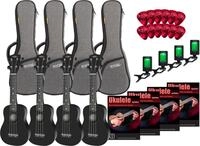 Ukulele Set f&uuml;r Kinder und Einsteiger &ndash; Sopran Ukulele Schwarz mit Tasche