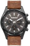 Timberland Demarest Herren Armbanduhr Leder Schwarz 46 mm, Multifunktionsuhr,
