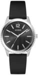 Guess CHIP Herren Armbanduhr, Quarz Analog, Edelstahl, 40mm, Silikonarmband, Schwarz,
