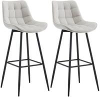 CLP 2er Set Barhocker Dartford I Gepolsterter Barstuhl I Metall-Gestell,...