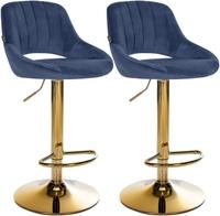 CLP Barhocker 2er Set h&ouml;henverstellbar mit Lehne Milet, Barst&uuml;hle gepolstert