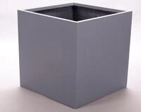 Elegant Einrichten Blumenk&uuml;bel Fiberglas quadratisch 50x50x50cm grau.