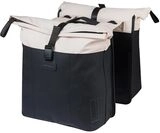 Basil Vive Doppeltasche - MIK inkl. - 28-35L - Robust Bag - Wei&szlig; Schwarz