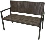 DELUKE Parkbank Valent - 116cm Breit, Alu/Kunststoff, Braun | Gartenbank...