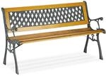 Relaxdays Gartenbank, 2 Sitzer, Holz & Gusseisen, Balkon & Terrasse, rustikale
