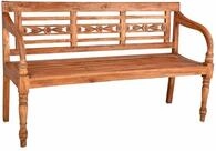 DELUKE Gartenbank Tomas 3-Sitzer - 150cm Breit, Mahagoni, Hellbraun |...
