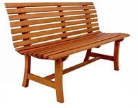 DELUKE Parkbank Modena - 140cm Breit, Eukalyptus, Natur | Gartenbank Wetterfest