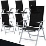 Casaria&reg; Gartenst&uuml;hle 6er Set Hochlehner Klappbar 8-Fach Verstellbar Camping...