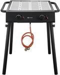 HENDI Xantos Gasgrill, mit 2 Brennern, Gasschlauch, Druckregler, abnehmbaren Beinen,