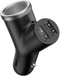 Baseus Kfz-Ladeger&auml;t Y-Typ Dual USB + Zigarettenanz&uuml;nder verl&auml;ngert, 3,4 A,