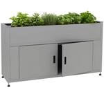 Hochbeet HWC-O85, Metallhochbeet Blumenkasten Pflanzk&uuml;bel Stauraum, Metall 47kg