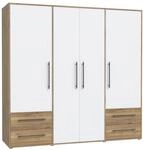FORTE Jupiter Schrank 200 210, wei&szlig;er Kleiderschrank, Dreht&uuml;renschrank, 4-t&uuml;rig,