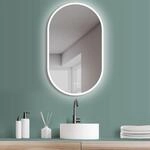 HOKO LED ANTIBESCHLAG Spiegel oval 60x100 cm / 100x60 cm Palma, Metall Rahmen...