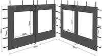 QUICK STAR 2 Seitenteile aus Polyester mit Fenster 300x195cm f&uuml;r Pavillon 3x3m