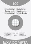 Exacompta 13200B Karteikarten, kariert, 5x5, ungelocht, Format 74 x 105 mm, f&uuml;r