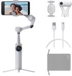 Insta360 Flow 2 Plus KI-Tracker-Bundle Hellgrau&ndash; Faltbarer Smartphone-Gimbal,
