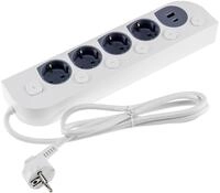 Steckdosenleiste 4-Fach mit Einzelschaltung USB-A USB-C, Kabel 1,5m Kabel...