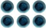 Kare Design Teller Azur Rim, Geschirr-Set, 6-teilig, Blau, 21cm Durchmesser,