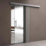 doporro Glasschiebet&uuml;r Komplettset 77,5 x 215 cm | 15mm Wandabstand |...