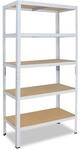 shelfplaza Home 180x110x30cm Schwerlastregal wei&szlig; mit 5 B&ouml;den x 175kg