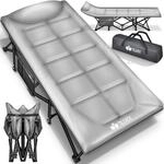 tillvex&reg; Campingbett klappbar mit Tragetasche bis 200 kg | Campingliege extra...