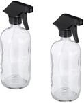 Relaxdays 4er Set Spr&uuml;hflasche Glas 500ml Nachf&uuml;llbar D&uuml;se mit Nebel & Stream