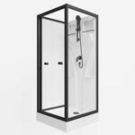Schulte Komplettdusche Juist in Schwarz, 80x80 cm, 190 cm H&ouml;he Fertigdusche