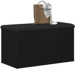 vidaXL Sitzbank mit Stauraum Schwarz Eichen-Optik 82 x 42 x 45 cm