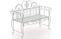 DELUKE Gartenbank LENAR Metall Wei&szlig; 128x46x94 cm | Metallbank Garten 2 Seitzer...