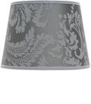 Lampenschirm E14 &Oslash;19,5cm aus Stoff floral silber-grau Blumenmuster konisch f&uuml;r