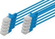 DIGITUS LAN Kabel Cat 6 &ndash; 5 m &ndash; 10 St&uuml;ck &ndash; Slim &ndash; U/UTP &ndash; Blau | 1 Gbit/s