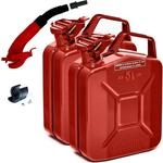 BW&reg; Benzinkanister Metall 2x 5 Liter mit Ausgie&szlig;er - Kraftstoffkanister Rot -...