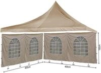 QUICK STAR Set Ersatzdach 4x4m und 2 Seitenw&auml;nde 400x193cm f&uuml;r Lounge Pavillon