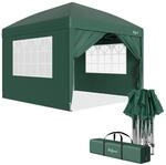 Zelsius Faltbarer Pavillon 3x3 m mit Seitenw&auml;nden | Gr&uuml;n | Pop-Up Faltpavillon
