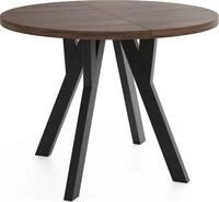 WFL GROUP Runder Ausziehbarer Esstisch im Loft-Stil &ndash; Industrieller Tisch mit