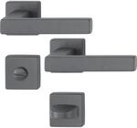 Hoppe Dr&uuml;ckergarnitur Austin 2x T&uuml;rklinke auf Rosette WC, TS 37-42mm, Alu