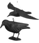 Relaxdays 2X Taubenschreck Kr&auml;he, Dekofigur als Vogelscheuche, stehende und