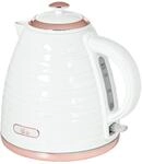 HOMCOM Wasserkocher 1,7 L 2200W Kabellos Schnellkochfunktion Creme
