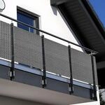 NYVI Polyrattan Balkon Sichtschutz Privafence 90x500 cm Hellgrau -...