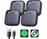 UGREEN FineTrack Duo 4 Pack f&uuml;r iOS & Android, USB C aufladbarer GPS Tracker